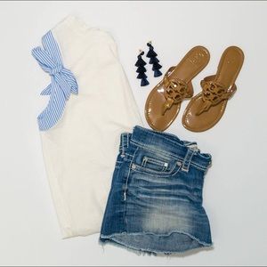 White Tank w Bow Shoulders